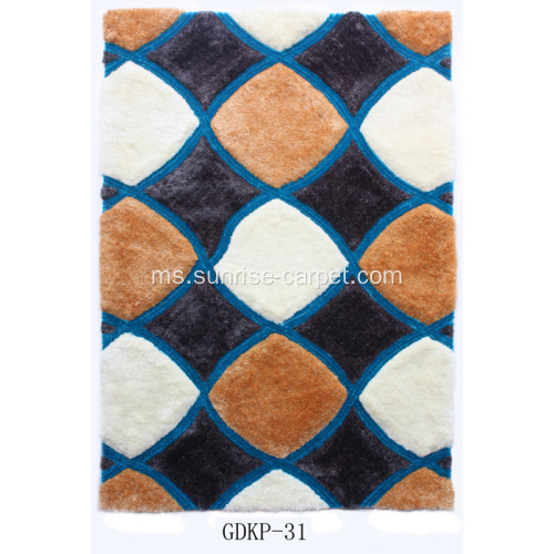 Poliester lembut dan sutera Shaggy 3D &amp; 4D Rug